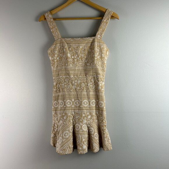 alice + olivia Kaidra Square Neck Drop Waist Mini Dress - Picture 6 of 12